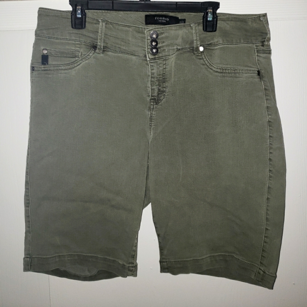 Olive green Bermuda shorts